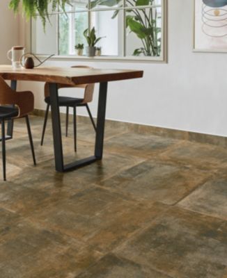 Carrelage sol et mur intérieur effet béton oxydé L.61 x l.61 cm x ép.9 mm, Real Ruggine