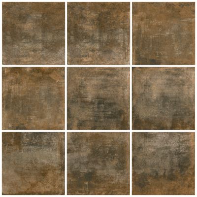 Carrelage sol et mur intérieur effet béton oxydé L.61 x l.61 cm x ép.9 mm, Real Ruggine