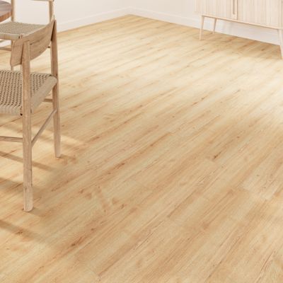 Carrelage sol et mur intérieur effet bois brut beige L.15 x l.90 cm x ép.9 mm, Lulea