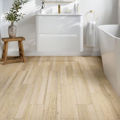 Carrelage sol et mur intérieur effet bois brut beige L.60 x l.15 cm x ép.7,4 mm, Basilio Guigliano