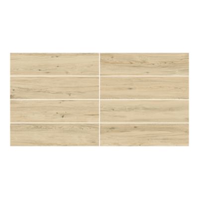 Carrelage sol et mur intérieur effet bois brut beige L.60 x l.15 cm x ép.7,4 mm, Basilio Guigliano