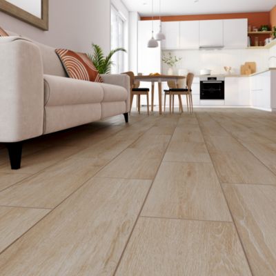 Carrelage sol et mur intérieur effet bois brut L.61,5 x l.20,5 cm x ép.9 mm, Nicole