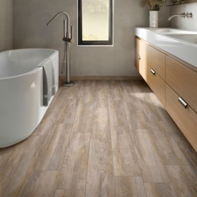 Carrelage sol et mur intérieur effet bois brut mat L.60 x l.15 cm x ép.8,5 mm, Kyra Betulla
