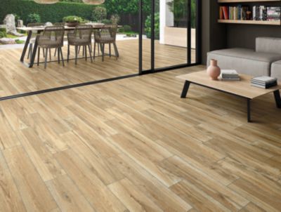 Carrelage sol et mur intérieur effet bois brut mat L.90 x l.15 cm, Woodland
