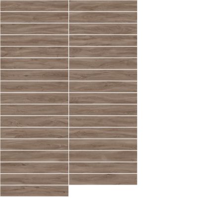 Carrelage sol et mur intérieur effet bois taupe mat L.120 x l.20 cm x ép.9 mm, Urbanwood