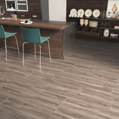 Carrelage sol et mur intérieur effet bois taupe mat L.120 x l.20 cm x ép.9 mm, Urbanwood
