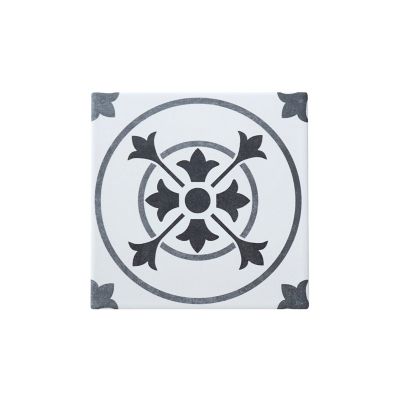 Carrelage sol et mur intérieur effet carreau de ciment tons gris L.20 x l.20 cm x ép.8,2 mm, Konkrete