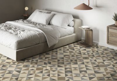 Carrelage sol et mur intérieur effet carreaux de ciment multicolores L.60 x l.60 cm x ép.9 mm, Montpellier