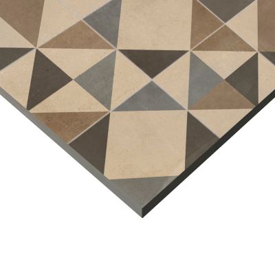 Carrelage sol et mur intérieur effet carreaux de ciment multicolores L.60 x l.60 cm x ép.9 mm, Montpellier