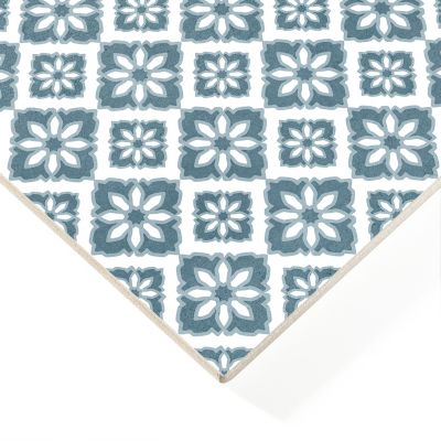 Carrelage sol et mur intérieur effet carreaux de ciment tons bleus L.20 x l.20 cm x ép.7,4 mm, Glamour Océan Mix