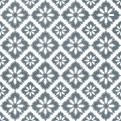 Carrelage sol et mur intérieur effet carreaux de ciment tons bleus L.20 x l.20 cm x ép.7,4 mm, Glamour Océan Mix