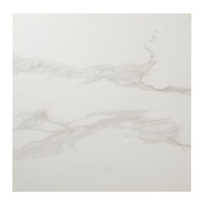 Carrelage sol et mur intérieur effet marbre blanc mat L.60 x l.60 cm x ép.9 mm, Ultimate Marble