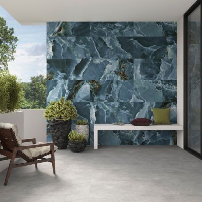 Carrelage sol et mur intérieur effet marbre bleu poli L.120 x l.60 cm x ép.10,5 mm, Iceland