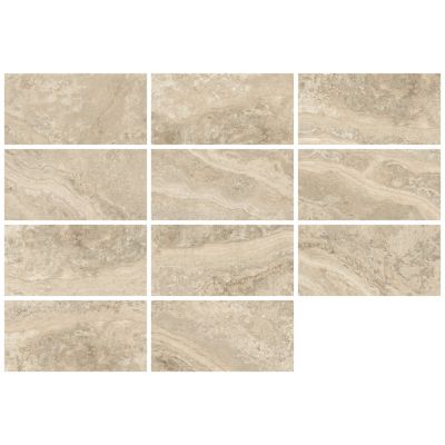 Carrelage sol et mur intérieur effet pierre beige L.120 x l.60 cm x ép.9 mm, Siena