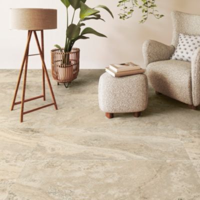 Carrelage sol et mur intérieur effet pierre beige L.120 x l.60 cm x ép.9 mm, Sienna