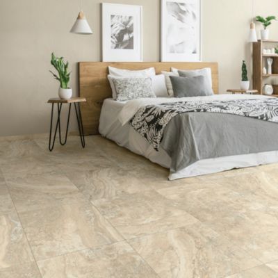 Carrelage sol et mur intérieur effet pierre beige L.60 x l.60 cm x ép.8 mm, Sienna