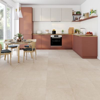 Carrelage sol et mur intérieur effet pierre beige mat L.45 x l.45 cm x ép.8,5 mm, Rodas