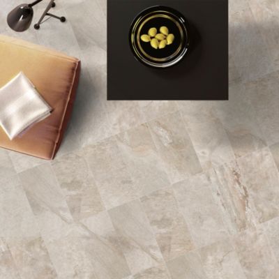 Carrelage sol et mur intérieur effet pierre beige mat L.60 x l.30 cm x ép.9 mm, Denali