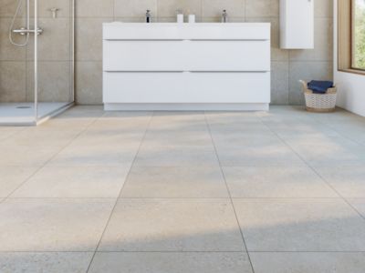 Carrelage sol et mur intérieur effet pierre gris clair L.45 x l.45 cm x ép.8,5 mm, Rodas