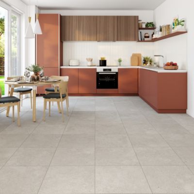 Carrelage sol et mur intérieur effet pierre gris clair L.45 x l.45 cm x ép.8,5 mm, Rodas