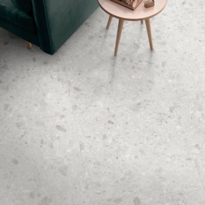 Carrelage sol et mur intérieur effet pierre ivoire L.60 x l.60 cm x ép.9 mm, Geotech