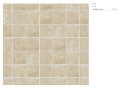Carrelage sol et mur intérieur effet pierre ivoire mat L.30 x l.30 cm x ép.9 mm, Sunstone