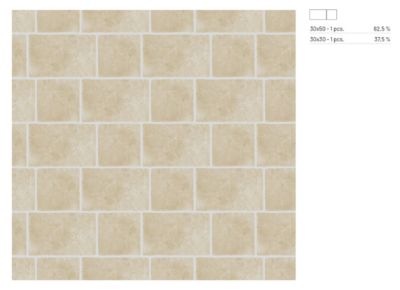Carrelage sol et mur intérieur effet pierre ivoire mat L.30 x l.30 cm x ép.9 mm, Sunstone