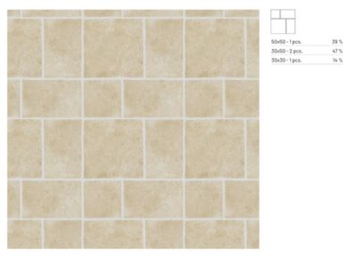 Carrelage sol et mur intérieur effet pierre ivoire mat L.30 x l.30 cm x ép.9 mm, Sunstone