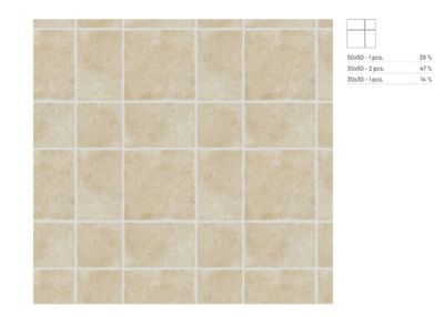 Carrelage sol et mur intérieur effet pierre ivoire mat L.30 x l.30 cm x ép.9 mm, Sunstone