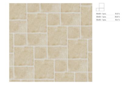 Carrelage sol et mur intérieur effet pierre ivoire mat L.30 x l.30 cm x ép.9 mm, Sunstone