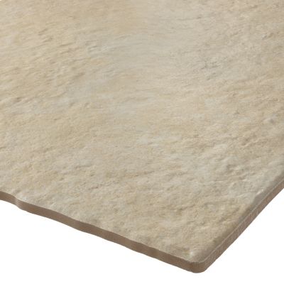 Carrelage sol et mur intérieur effet pierre ivoire mat L.50 x l.50 cm x ép.9 mm, Sunstone