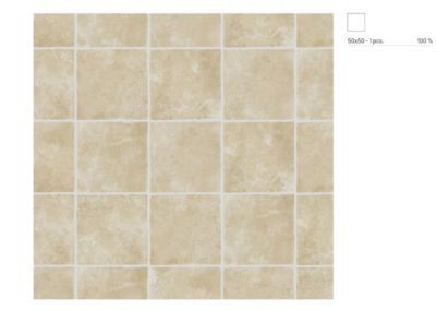 Carrelage sol et mur intérieur effet pierre ivoire mat L.50 x l.50 cm x ép.9 mm, Sunstone