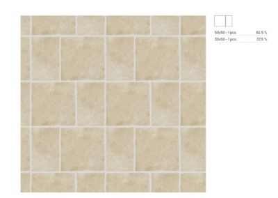 Carrelage sol et mur intérieur effet pierre ivoire mat L.50 x l.50 cm x ép.9 mm, Sunstone