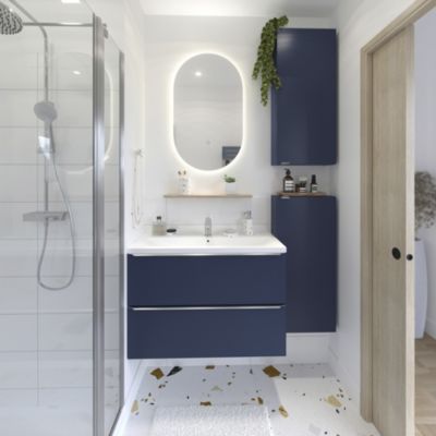 Carrelage sol et mur intérieur effet terrazzo L.60 x l.60 cm x ép.10 mm, Neotech Terazo