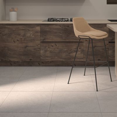 Carrelage sol et mur intérieur en grès cérame effet pierre beige mat L.60 x l.60 cm x ép.9 mm, Basilea