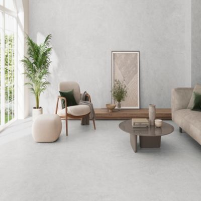 Carrelage sol et mur intérieur en grès cérame effet pierre gris mat L.60 x l.60 cm x ép.9 mm, Basilea