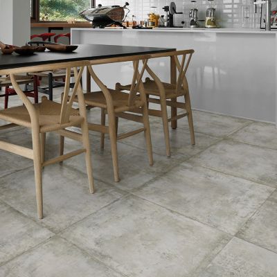 Carrelage sol et mur intérieur en grès cérame émaillé effet béton gris L.60 x l.60 cm x ép.8 mm Malt