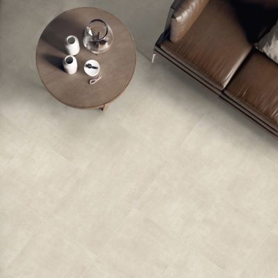 Carrelage sol et mur intérieur en grès cérame émaillé effet béton sable L.45 x l.45 cm x ép.7,4 mm Switch
