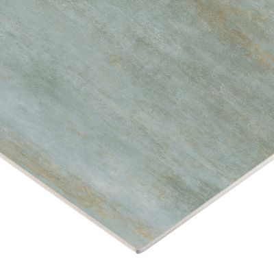 Carrelage sol et mur intérieur en grès cérame émaillé effet béton vert sauge mat L.60 x l.60 cm x ép.7,4 mm, Upper