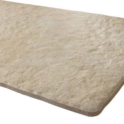 Carrelage sol et mur intérieur en grès cérame émaillé effet pierre ivoire mat L.50 x l.30 cm x ép.9 mm, Sunstone