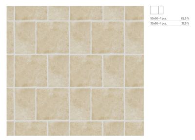 Carrelage sol et mur intérieur en grès cérame émaillé effet pierre ivoire mat L.50 x l.30 cm x ép.9 mm, Sunstone
