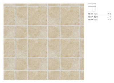 Carrelage sol et mur intérieur en grès cérame émaillé effet pierre ivoire mat L.50 x l.30 cm x ép.9 mm, Sunstone