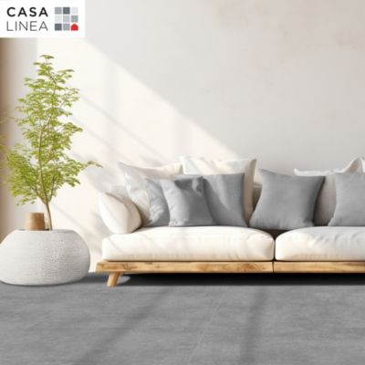 Carrelage sol et mur intérieur en grès cérame émaillé gris effet béton L.100 x l.100 cm x ép.10 mm, Tokyo