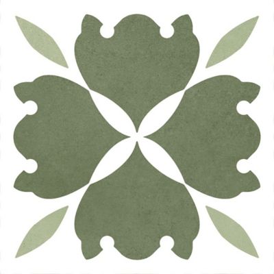 Carrelage sol et mur intérieur Glamour effet carreau de ciment décor menthe vert L. 20 x l. 20 cm x Ep. 7,4 mm