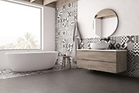 Carrelage sol et mur intérieur Glamour effet carreau de ciment décor noir L. 20 x l. 20 cm x Ep. 7,4 mm