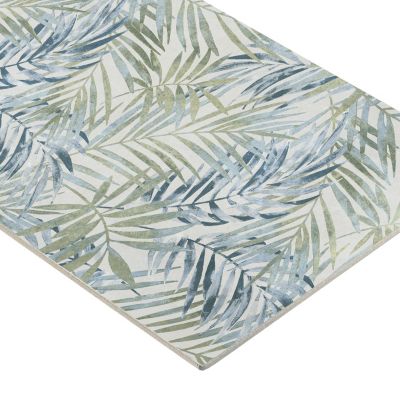 Carrelage sol et mur intérieur grès cérame émaillé décor feuilles d'olivier L.59,6 x l.29,6 cm x ép.7.4 mm, Flora