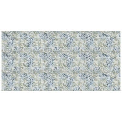 Carrelage sol et mur intérieur grès cérame émaillé décor feuilles d'olivier L.59,6 x l.29,6 cm x ép.7.4 mm, Flora
