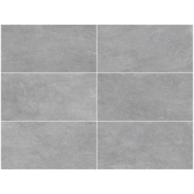 Carrelage sol et mur intérieur gris clair effet pierre L.60,4 x l.30 cm x ép.7,4 mm, Mitha