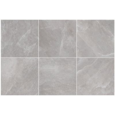Carrelage sol et mur intérieur gris clair effet pierre L.60 x l.60 cm x ép.7,4 mm, Himalaya