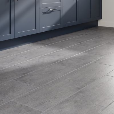 Carrelage sol et mur intérieur gris effet pierre L.60 x l.30 cm x ép.9,5 mm, Oikos
